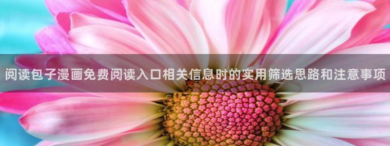 漫蛙漫画漫画排行：阅读包子漫画免费阅读入口相关信息时的实用筛选思路和注意事项